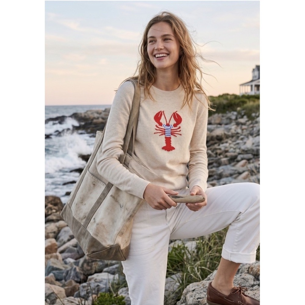 J.CREW Factory Teddie Lobster Sweater NWT XS Oatmeal